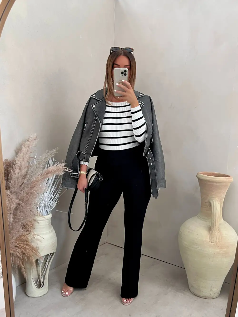 CHRIS GREY ACID WASH PU LEATHER JACKET