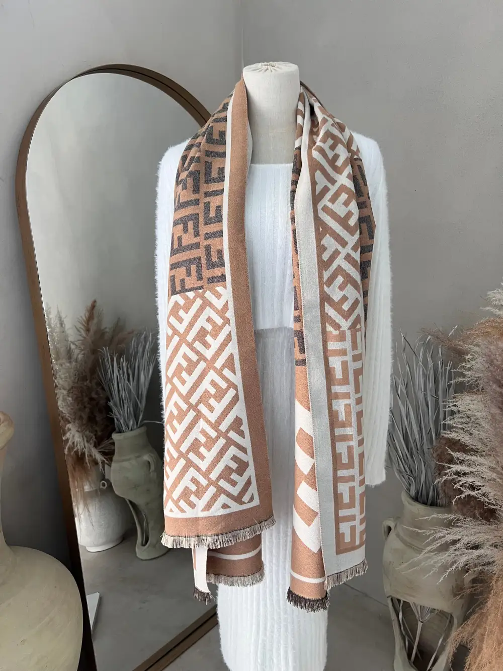 FARHA  LUXURY CAMEL SCARF